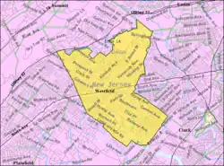 Census Bureau map of Westfield, New Jersey