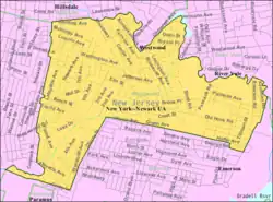 Census Bureau map of Westwood, New Jersey