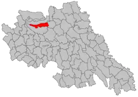 Location in Iași County