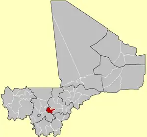 Location of the Cercle of Barouéli in Mali