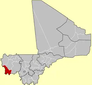 Location of Kéniéba Cercle in the Kayes Region of Mali