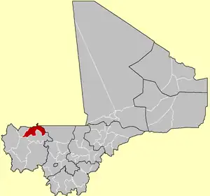 Location of Nioro Cercle in Mali