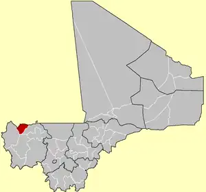 Location of Yélimané Cercle in Mali