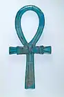 An ankh made of Egyptian faience