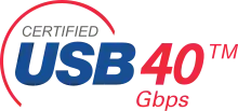 The certified USB4 40Gbps logo