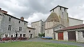 The château and church in Frespech