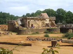 The medieval construction project of Guédelon Castle as of 2009