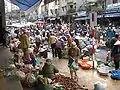 Outside of the streets of the market in the morning