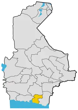 Location of Chabahar County in Sistan and Baluchestan province