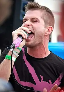 Ackerman singing at Cornerstone Festival in Illinois, 2008