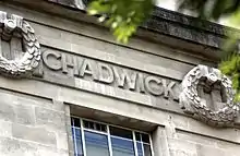 Chadwick's name as it appears on the frieze of the London School of Hygiene & Tropical Medicine