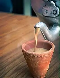 Image 31Indian Masala chai served in a red clay tea cup. (from List of national drinks)