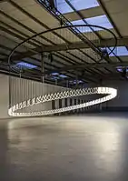 Light sculpture 'Chain Reaction' by Henk Stallinga at studio, 2015
