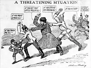 "A Threatening Situation", a comic published in the American newspaper the Brooklyn Eagle in July 1914