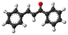 Ball-and-stick model of the chalcone molecule