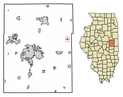 Location of Royal in Champaign County, Illinois.