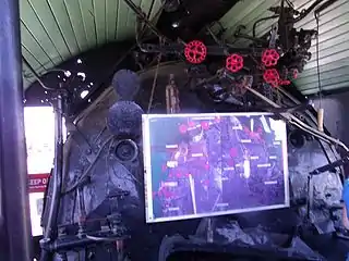 Inside the Southern Pacific Railroad Locomotive Sp 2562 which is listed in the National Register of Historic Places. Reference #09000511.