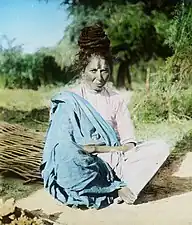 A female  sādhvī in Chanpatia, India, 1906.