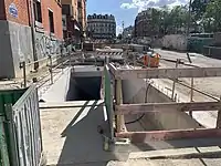 Construction of the new entrance (2021) along rue des Glaïeuls