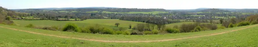 Chilworth from the hill to the north