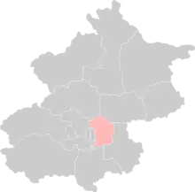 Location of Chaoyang District in Beijing