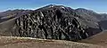 Mt. Chapin, Mt. Chiquita, and Ypsilon Mountain lined up. Mummy Mountain to right.