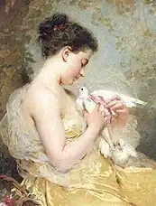 Young Girl with a Dove, Private collection.