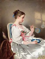 Blowing Bubbles, Private collection.