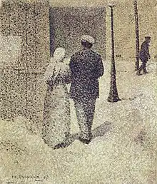 Charles Angrand, Couple dans la rue, 1887, oil on canvas, 38.5 x 33 cm, Musée d'Orsay, Paris