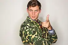 Charlie Berens wearing his signature camouflage duck jacket