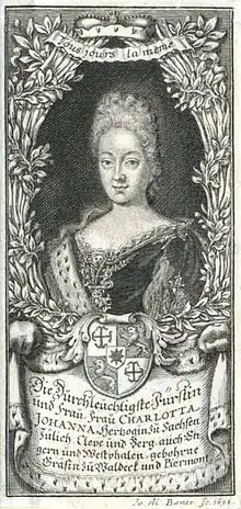 Charlotte Joanne of Waldeck-Wildungen. Engraving by Johann Alexander Böner, 1698. Bildarchiv Austria.