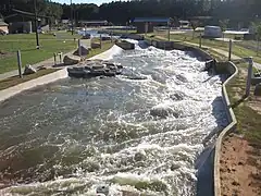 Competition channel upstream from the bridge.