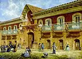 Casa Colorada, built in Santiago de Chile between 1769 and 1779 as the residence of Mateo de Toro Zambrano, an example of a richly ornamented frontispiece in colonial style.