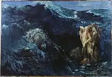 Gateway to Hell: the Fellowship's passage through the West-gate has been compared to Odysseus's passage between the devouring Scylla and the whirlpool Charybdis. Painting by Ary Renan, 1894