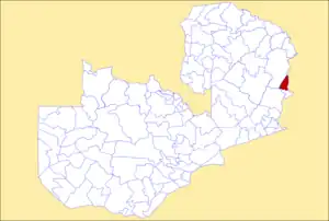 District location in Zambia