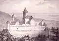 The castle as it appeared in the 16th and 17th centuries