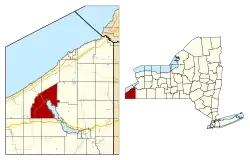 Location of Chautauqua in Chautauqua County, New York and New York