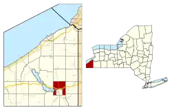 Location within Chautauqua County and New York
