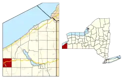 Location within Chautauqua County and New York