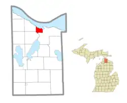 Location within Cheboygan County