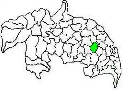 Mandal map of Guntur district showing  Chebrolu mandal (in green)