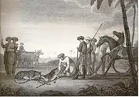 Royalty hunting blackbuck with an Asiatic cheetah in South Gujarat, 1812