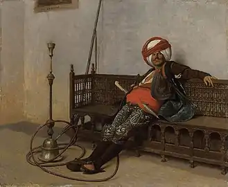 An Albanian bashi-bazouk in Egypt. Painting by Jean-Léon Gérôme, 1870.