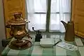 Samovar, coffee grinder and coffee pot. Collection of the Chekhov Shop memorial museum.