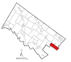 Location of Cheltenham Township in Montgomery County, Pennsylvania