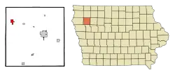 Location of Marcus, Iowa
