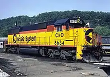 A Chessie System locomotive in 1986