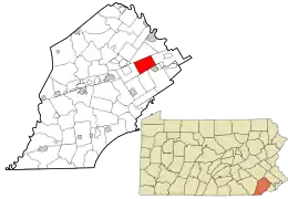 Location in Chester County and the state of Pennsylvania.