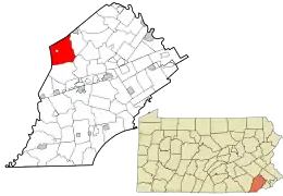 Location in Chester County and the state of Pennsylvania.