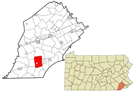 Location in Chester County and the state of Pennsylvania.